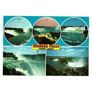 Vintage Niagara Falls Postcard 5 Views USA Canada Tourist Roadside Attraction